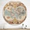 Designart - Ancient Map of The World VIII - Vintage Metal Circle Wall Art